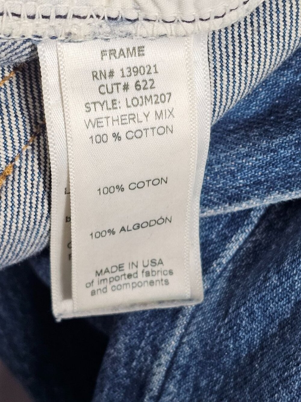 FRAME Womens Le Original Wetherly Mix Crop Jeans Size 24 Blue Raw Hem Distressed - Picture 12 of 13